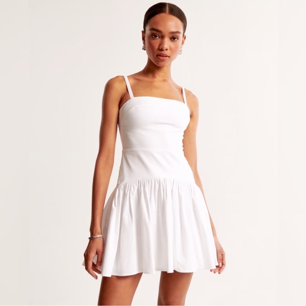 Abercrombie white drop waist mini dress